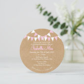 ベビーバンティンピンクバプティスマ《キリスト教》洗礼式や命名式招待状 招待状 (スタンド正面)