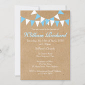 ベビーバンティンブルーバプテスマ《キリスト教》洗礼式や命名式招待状 招待状 (正面)