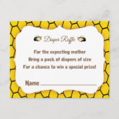 ベビーバンブルビーの赤ちゃんシャワーおむつラッフルチケット エンクロージャーカード (正面)