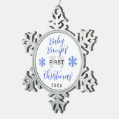 ベビーバンプの初めてのクリスマスグリッター スノーフレークピューターオーナメント (右)