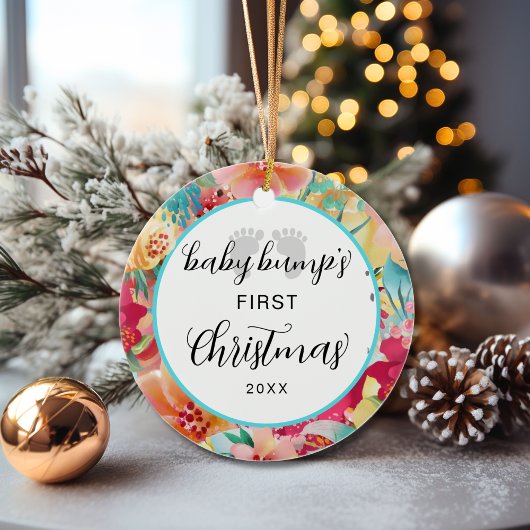 ベビーバンプの初めてのクリスマス機器シンボルホリデー セラミックオーナメント