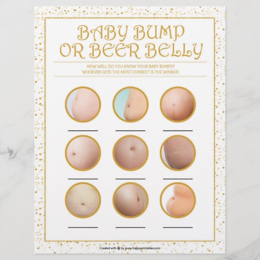 ベビーバンプまたはビールベリー[金色の輝き] レターヘッド (正面)