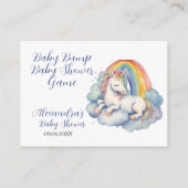 ベビーバンプゲーム推測ママの腹のサイズのユニコーン エンクロージャーカード (裏面)