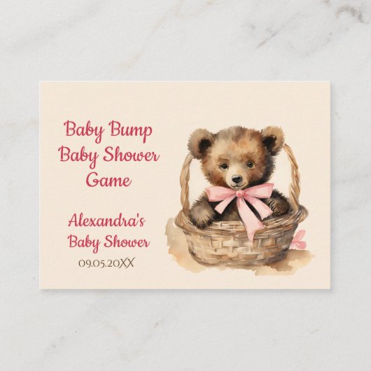 ベビーバンプゲーム推測ママの腹のサイズ エンクロージャーカード (裏面)