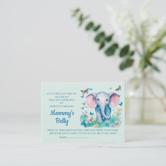 ベビーバンプゲーム赤ちゃんシャワー推測ママの腹のサイズ エンクロージャーカード (スタンド正面)