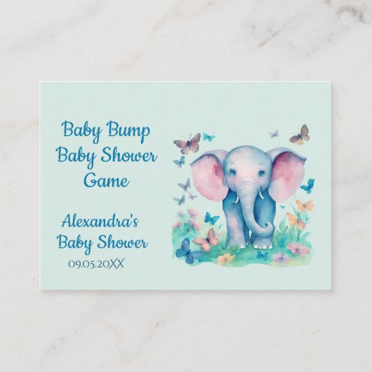 ベビーバンプゲーム赤ちゃんシャワー推測ママの腹のサイズ エンクロージャーカード (裏面)