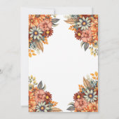 ベビーバンプシャワー妊娠腹カラフルフローラ 招待状 (裏面)