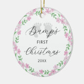 ベビーバンプズ初めてのクリスマスピンクフローラ休日 セラミックオーナメント (左)