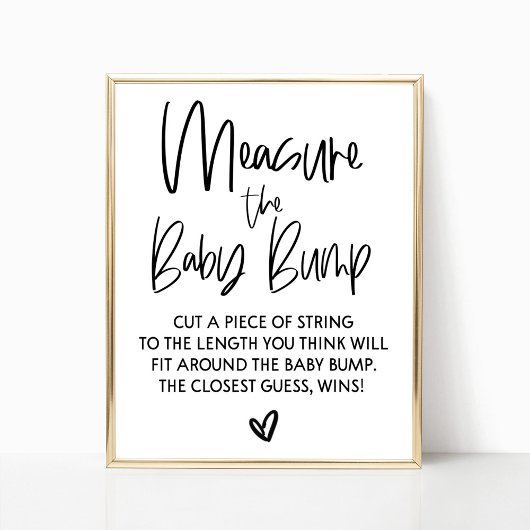ベビーバンプベイビーシャワーゲームのサインを測定する ポスター