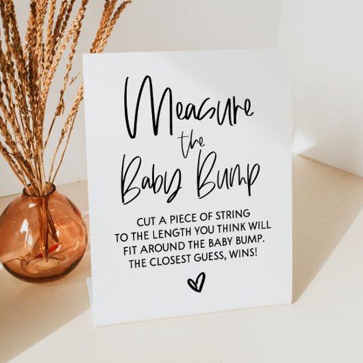 ベビーバンプベイビーシャワーゲームのサインを測定する 台座サイン