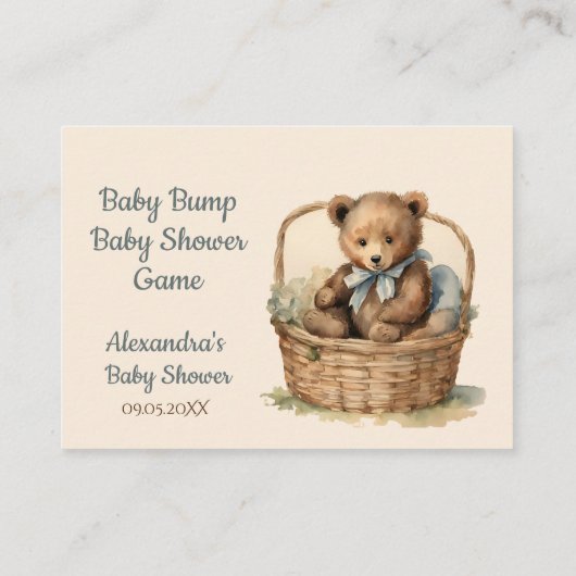 ベビーバンプベビーシャワーゲーム推測ベリーサイズ エンクロージャーカード (裏面)