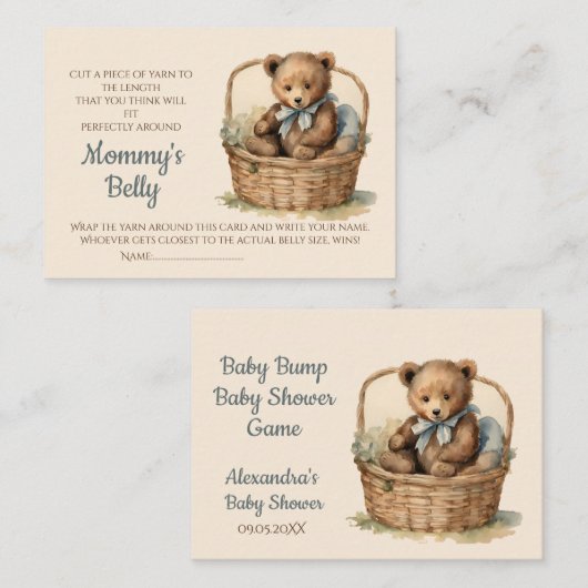 ベビーバンプベビーシャワーゲーム推測ベリーサイズ エンクロージャーカード (正面/裏面)