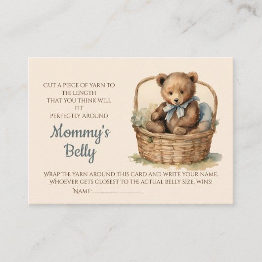 ベビーバンプベビーシャワーゲーム推測ベリーサイズ エンクロージャーカード (正面)