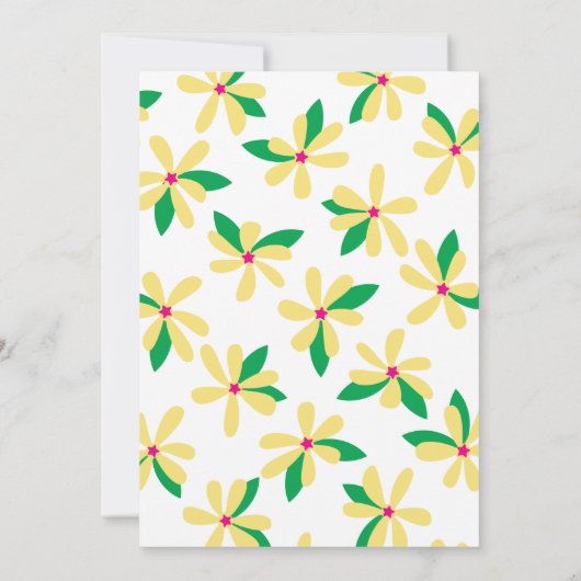 ベビーバンプマビーイエローフローラ赤ちゃんシャワー 招待状 (裏面)