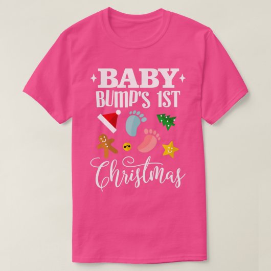 ベビーバンプ初めてのクリスマス 妊婦の Tシャツ (デザイン正面)