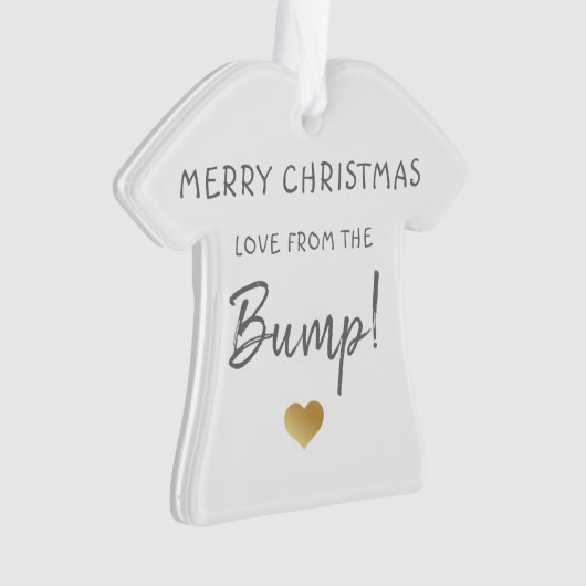 ベビーバンプ金ゴールドハートからの陽気なクリスマス オーナメント (正面)