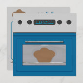 ベビーバンレシピ招待状（青） 招待状 (正面/裏面)