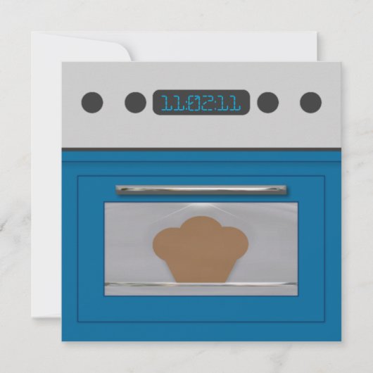 ベビーバンレシピ招待状（青） 招待状 (正面)