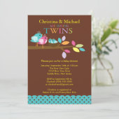 ベビーバーズネストツインズベビーシャワー招待状 招待状 (スタンド正面)