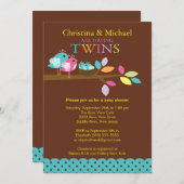 ベビーバーズネストツインズベビーシャワー招待状 招待状 (正面/裏面)