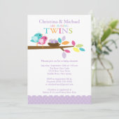 ベビーバーズネストツインズベビーシャワー招待状 招待状 (スタンド正面)