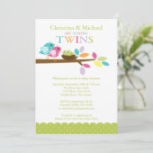 ベビーバーズネストツインズベビーシャワー招待状 招待状 (スタンド正面)