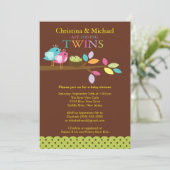 ベビーバーズネストツインズベビーシャワー招待状 招待状 (スタンド正面)