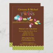 ベビーバーズネストツインズベビーシャワー招待状 招待状 (正面/裏面)