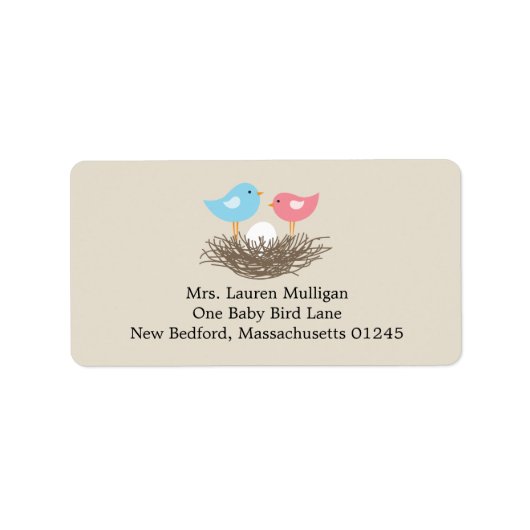 ベビーバードズネストベビーシャワー ラベル (正面)