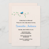 ベビーバードネストベビーシャワー招待状-ボーイ 招待状 (正面/裏面)