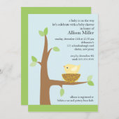 ベビーバードネストベビーベビーシャワー 招待状 (正面/裏面)