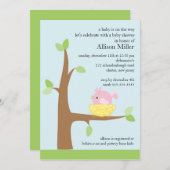 ベビーバードネストベビーベビーシャワー 招待状 (正面/裏面)