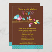 ベビーバードネストボーイベビーシャワー招待状 招待状 (正面/裏面)