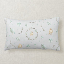 ベビーバードライトブルー子供部屋プリント腰枕 ランバークッション
