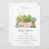 ベビーバーンドアニマルズコードベビーシャワー招待状 招待状 (正面/裏面)