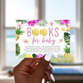 ベビーパインアップル&パシファイア用の本シャワーピンク 招待状