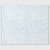 ベビーパステルライトブルーフローラエレガントウェディング   ラッピングペーパー (フラット)