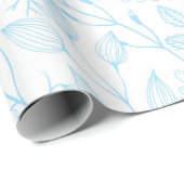 ベビーパステルライトブルーフローラエレガントウェディング   ラッピングペーパー (ロールコーナー)