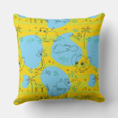 ベビーパターン背景を遊んでいる動物 クッション (裏面)