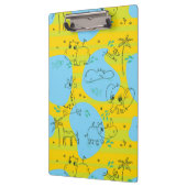 ベビーパターン背景を遊んでいる動物 クリップボード (左)