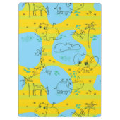 ベビーパターン背景を遊んでいる動物 クリップボード (裏面)