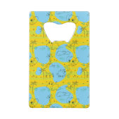 ベビーパターン背景を遊んでいる動物 クレジットカード栓抜き (裏面)