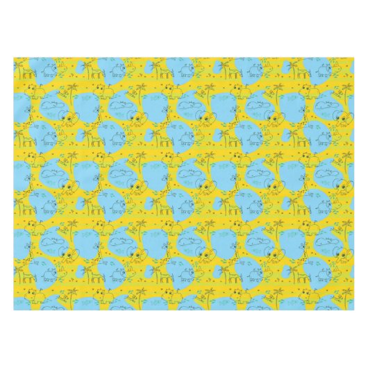 ベビーパターン背景を遊んでいる動物 テーブルクロス (正面(横))