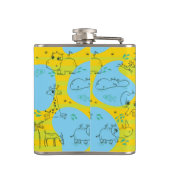 ベビーパターン背景を遊んでいる動物 フラスク (裏面)