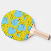 ベビーパターン背景を遊んでいる動物 卓球ラケット (横)