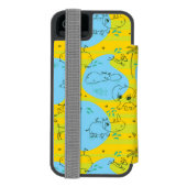 ベビーパターン背景を遊んでいる動物 INCIPIO iPhoneウォレットケース (フォリオ裏面)