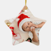 ベビーパンダはクリスマス帽子をかぶって、カスタマイズ可能 セラミックオーナメント (裏面)