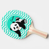 ベビーパンダアクアグリーンシェブロン 卓球ラケット (横)
