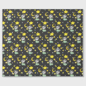 ベビーパンダウィズムーンアンドスターズ ラッピングペーパー (フラット)