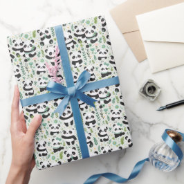 ベビーパンダパターン ラッピングペーパー